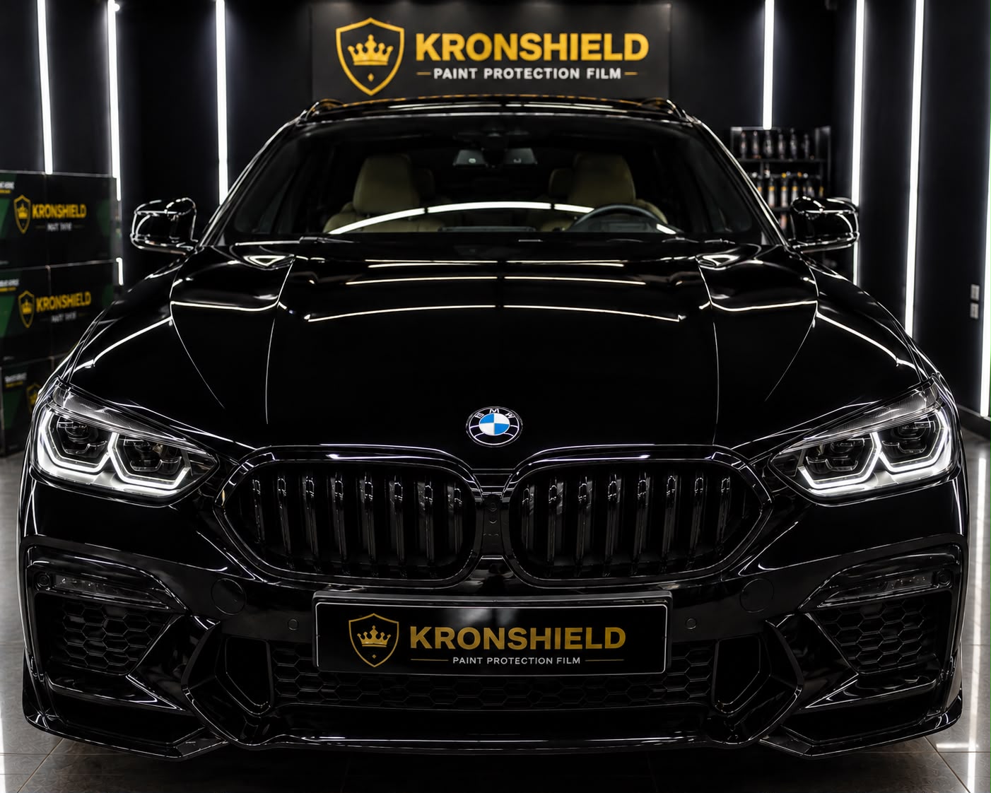 Black BMW protected with Kronshield ultra-gloss PPF
